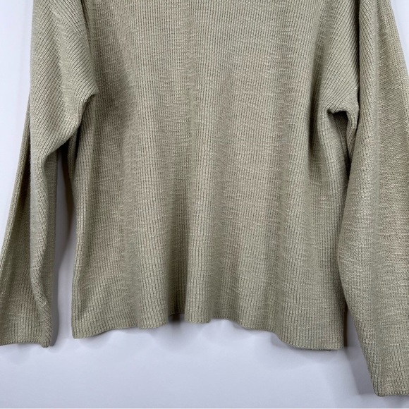 Free People Beach Malibu Sweater Ribbed Knit Oversized Yellow Green Neutral XS - Picture 4 of 10